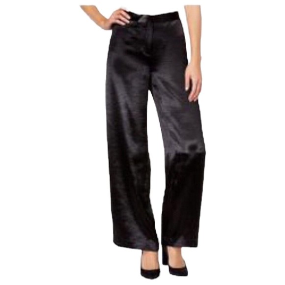 Lauren Ralph Lauren Pants - LAUREN RALPH LAUREN Women's Black Silk Wide Leg Pants Size 12 Beacon Flare $139